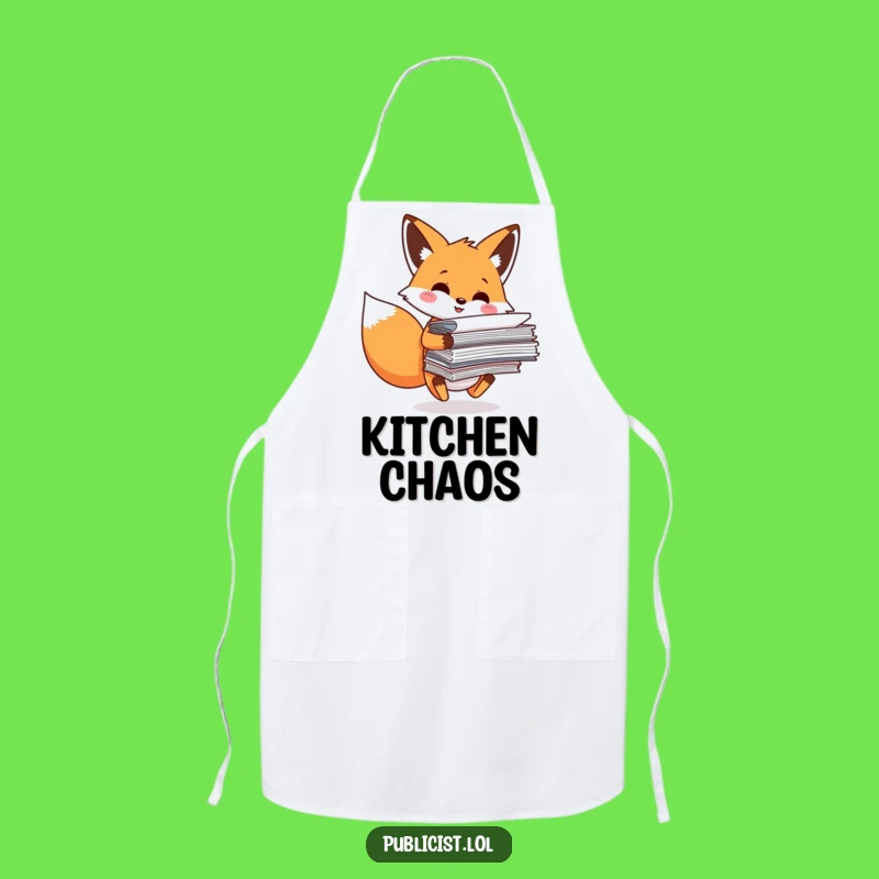 Funny Fox Apron for Kitchen Chaos - Hilarious Baker's Paperwork Protector Gift