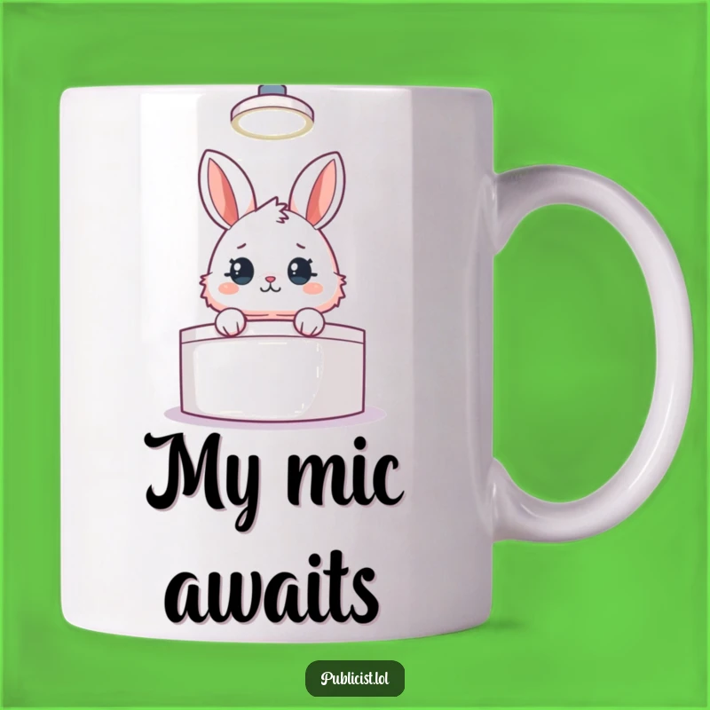 Funny Rabbit Presenter Mug: A Comedic Candidate for Your Coffee Cup, Perfect Gift!