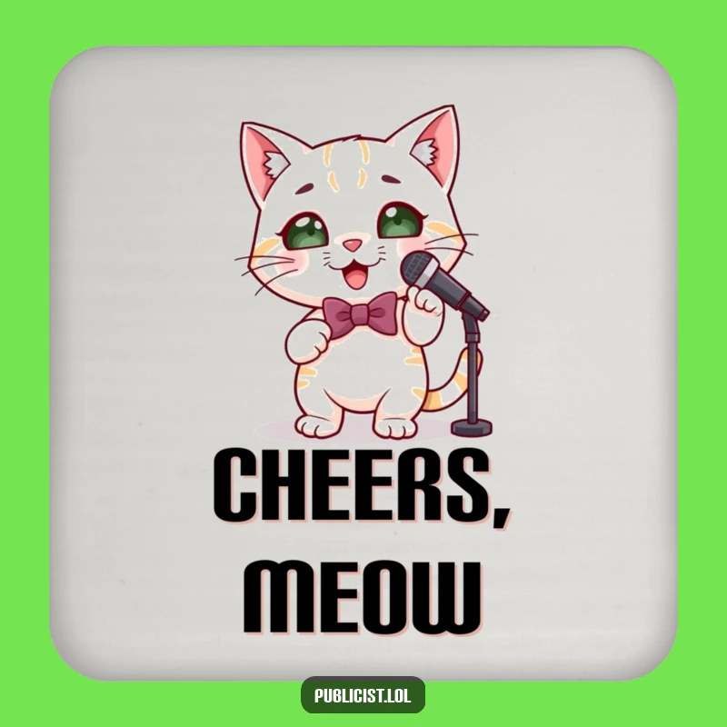 Funny Cat Performer Coaster Set - Protect Drinks with Feline Star Power