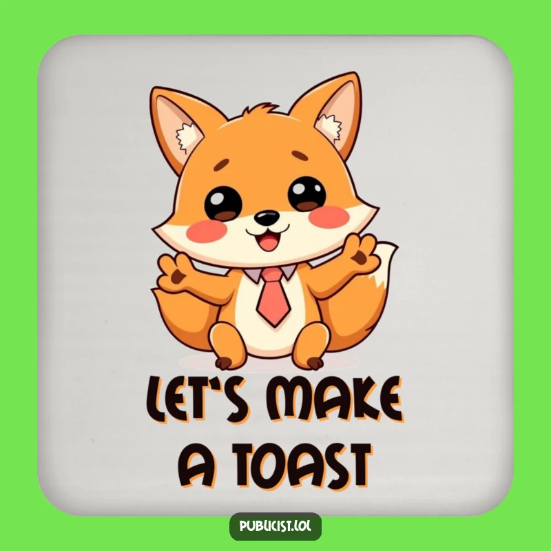 Funny Fox Presentation Coaster Set: Protect Surfaces with Hilarious Tie Style, Great Gift!