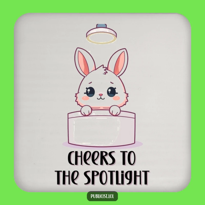 Funny Rabbit Podium Coaster Set: Protect Your Table with Hilarious Spotlight Style, Great Gift!