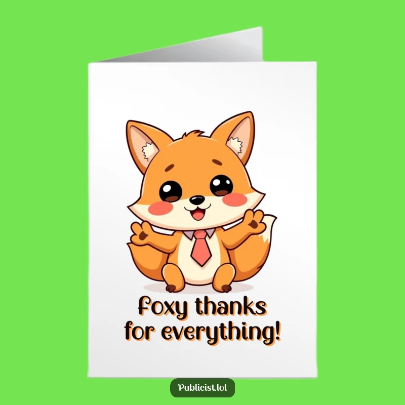 Free Printable Thank You Card: Fox's Enthusiastic Thanks, Humorous Downloadable Appreciation