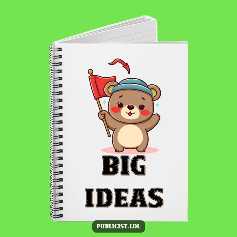 Funny Bear Celebration Notebook - Stylish Hat Bear Waving Banner Journal Gift