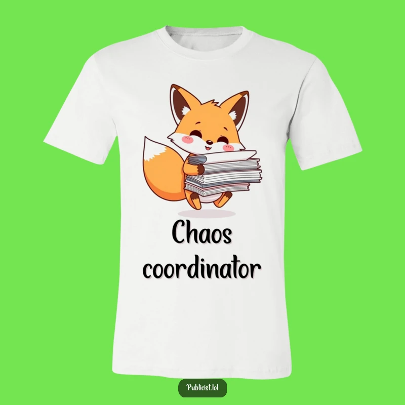 Funny Fox Paperwork Disaster T-Shirt - Hilarious Office Humor Tee Gift