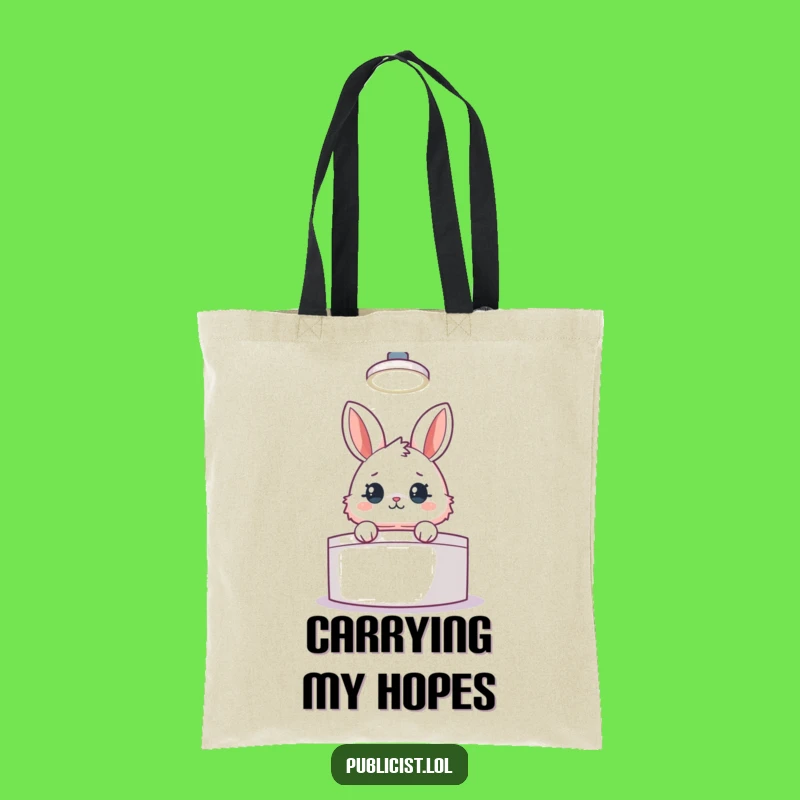 Funny Rabbit Podium Tote Bag: Carry Your Essentials with This Hilarious Speech-Ready Design, Ideal Gift!